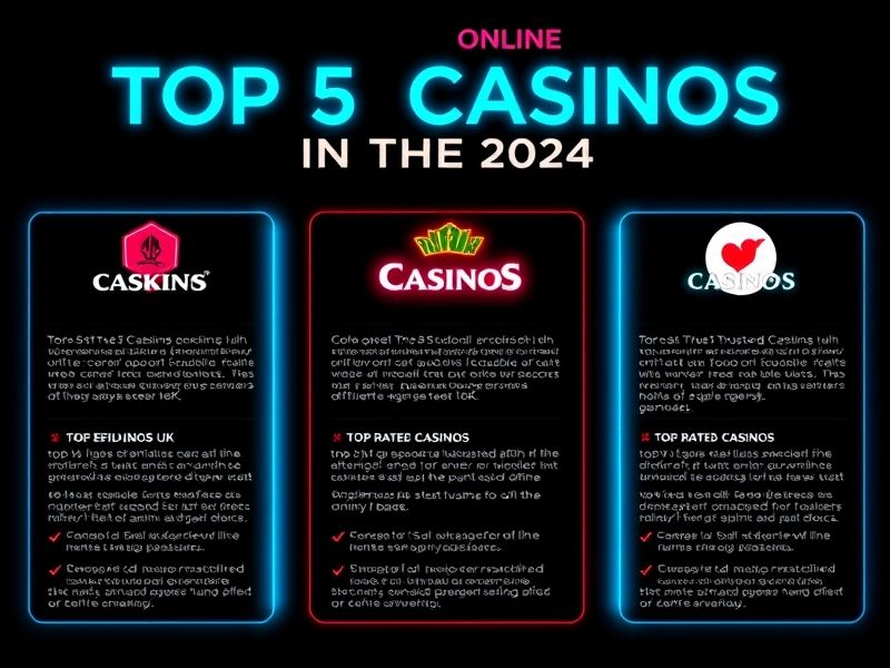Discover the top 5 online casinos in the UK for 2024. Find expert reviews, game variety, bonuses, and licensing information to choose the best casino for your gambling needs.